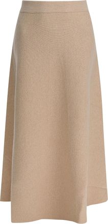 Max Mara Womens Wool And Cashmere Flared Skirt - Tan - Size Large