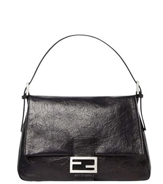 Fendi Black Flap 26325 Large Shoulder Bag