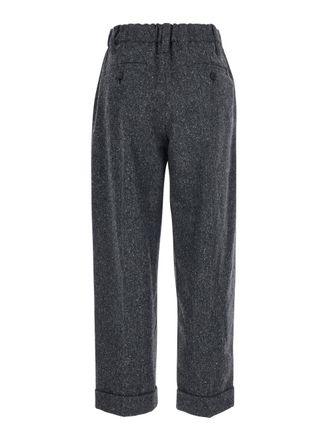 Brunello Cucinelli Womens Trousers Donegal Grey Virgin Wool