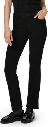 Paige Cindy High Waist Ankle Straight Leg Jeans in Black Shadow at Nordstrom, Size 30