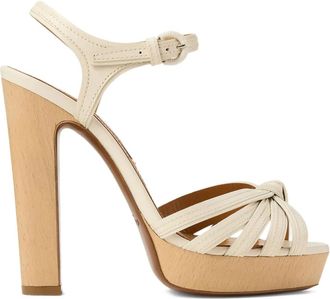 Ralph Lauren Collection 125 mm Kieran sandalen met hak - Beige