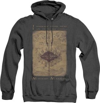 Gildan Harry Potter Marauders Map Words Adult Heather Hoodie / Hooded Sweatshirt