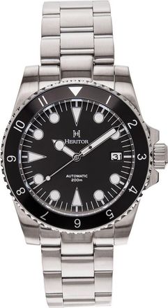 Heritor Luciano Bracelet Watch w/Date in Black at Nordstrom