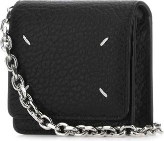 Maison Margiela Womens Chain Wallet Black Leather
