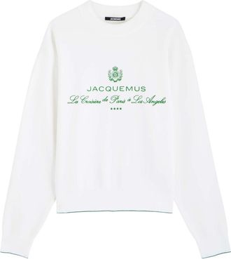 Jacquemus La Maille Venice Embroidered Cotton-blend Sweatshirt - White - 38 (UK10 / S)