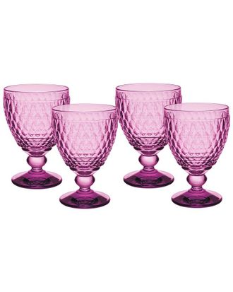 Villeroy & Boch Set Of 4 Boston Berry Red Wine Glasses