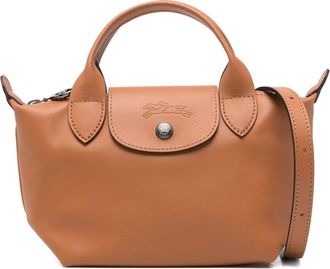Longchamp Le Pliage Xtra XS leather mini bag - Brown
