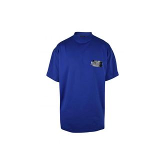 Balenciaga Tops, Dames, Blauw, M, Katoen, Gaffer Political Campaign T-Shirt