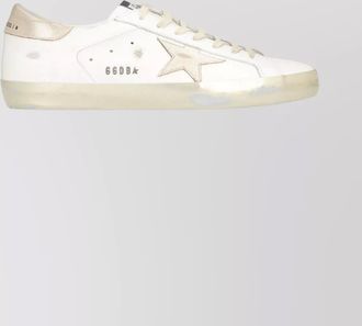 Golden Goose round toe leather sneakers with metallic accents