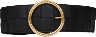 Bottega Veneta Damens Lederg&uuml;rtel Schwarz