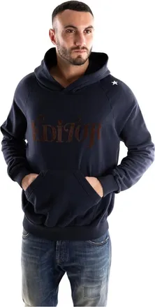 The Editor Hoodies & sweatvesten, Heren, Blauw, XL, Katoen, Hooded Sweatshirt
