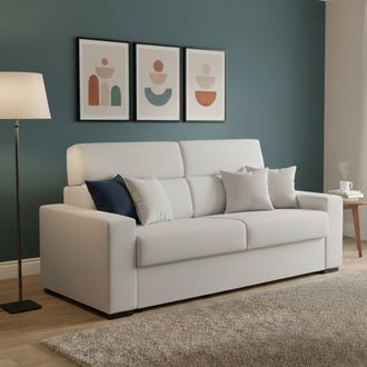 Dmora Sof&aacute; Cama 2 Plazas Casabona, Fundas Removibles, Almacenaje Italiano, Apertura Abatible, 180x95 Cm Gris Claro