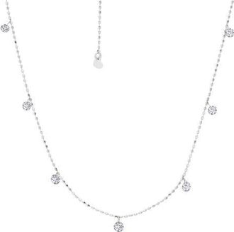 Graziela Tiny Floating Necklace in White in White Gold at Nordstrom