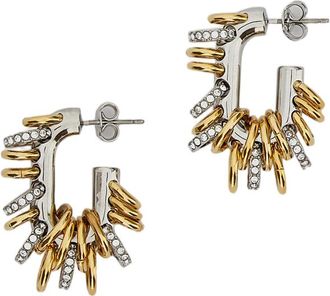Paco Rabanne Silver/Gold Small Punk XL Link Earrings