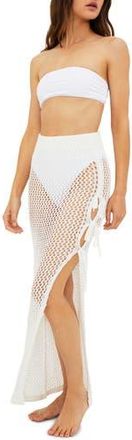 Beach Riot Deborah Sheer Open Stitch Cover-Up Skirt in White at Nordstrom Rack, Size X-Large