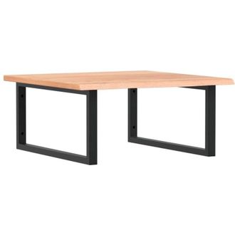 vidaXL Vidaxl - Estante De Lavabo De Pared De Acero Y Madera Maciza De Roble