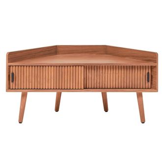 Nordlys Mueble de tv de esquina en nogal con 2 puertas marr&oacute;n oscuro