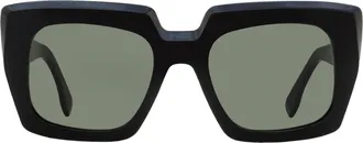 Retro Superfuture Piscina Oversized Square Acetate Sunglasses - Black