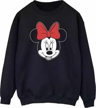 Disney Dames/Dames Minnie Mouse Hoofd Sweatshirt (Zwart)