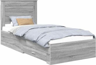 vidaXL Estructura De Cama Con Caj&oacute;n Con Cabecera Madera Contrachapada Vidaxl