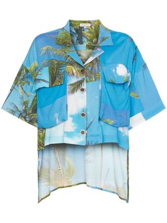 Natasha Zinko Camicia con stampa Hawaian - Blu