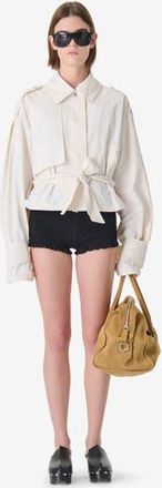 Iro Zynia Cropped Trench Jacket in Tan Beige at Nordstrom, Size 40 Eu