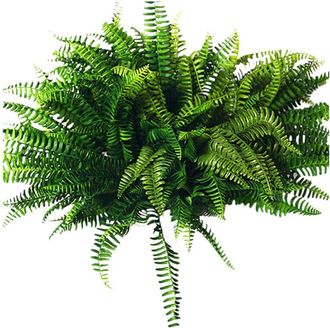 OEM Paquete De 10 Plantas Artificiales De Helecho De Boston De Pl&aacute;stico Para Colgar, Follaje Simulado Para La Decoraci&oacute;n Del Hogar