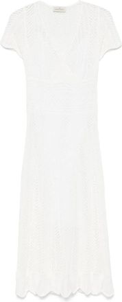 Bruno Manetti Abito midi in maglia - Bianco