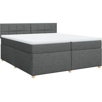 vidaXL Vidaxl - Cama Box Spring Con Colch&oacute;n Tela Gris Oscuro 200x200 Cm