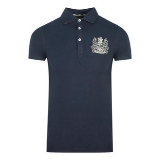 Aquascutum Aldis Crest Chest Logo Navy Blue Polo Shirt