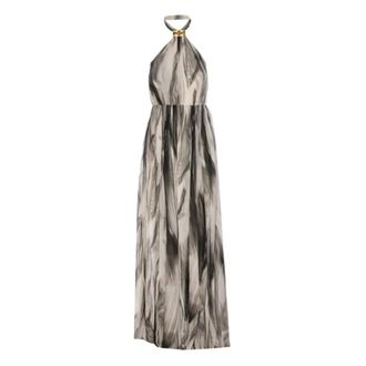 Elisabetta Franchi Maxi Dresses, female, Multicolor, Size: L Ethereal Evening Dress with Bare Shoulders