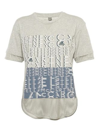 adidas by Stella McCartney T-shirt met mesh - Grijs
