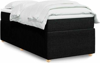 vidaXL Cama Box Spring Con Colch&oacute;n Tela Negro 100x200 Cm Vidaxl
