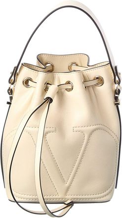 Valentino Vlogo Signature Leather Bucket Bag