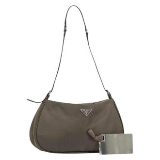 Prada Pre-owned Shoulder Bags, female, Green, Size: ONE SIZE Pre-owned Vintage Nylon Shoulder Bag