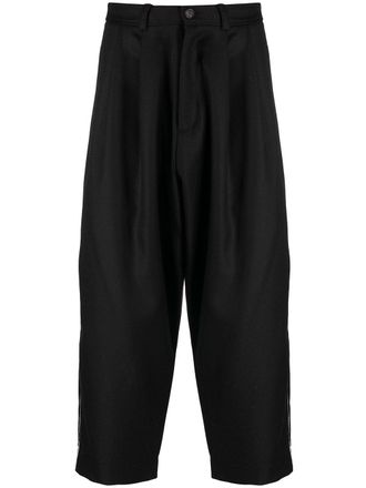 Isabel Benenato Pantaloni crop con cavallo basso - Nero