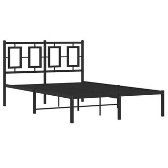 vidaXL Estructura Cama Sin Colch&oacute;n Con Cabecero Metal Negro 120x200 Cm Vidaxl