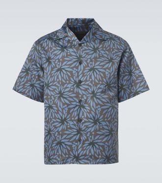 Prada Printed cotton and silk bowling shirt