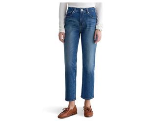AG - Adriano Goldschmied Brinley Mid-Rise Straight Crop in Owens Valley Womens Jeans Owens Valley : 32 27, Cotton/Denim/Elastane