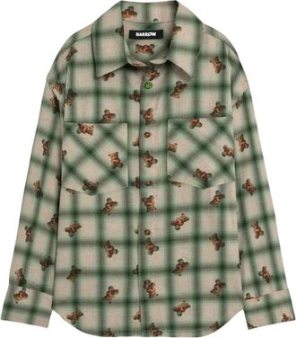 Barrow Camicia In Flanella - Heren - Casual Overhemden - Groen - S - Katoen - Overhemden