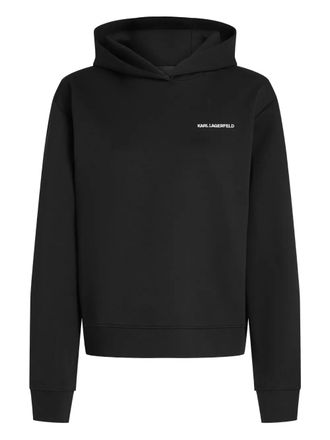 Karl Lagerfeld hooded long-sleeves sweater - women - Cotton/Polyester/Elastane - S - Black