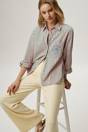 Maeve The Shrunken Bennet Seersucker Buttondown Shirt by Maeve