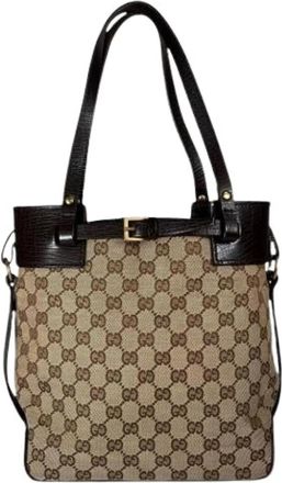 Gucci Pre-owned GG Canvas Tote Bag - Dames - Vintage Shopper - Beige - ONE Size - Vintage