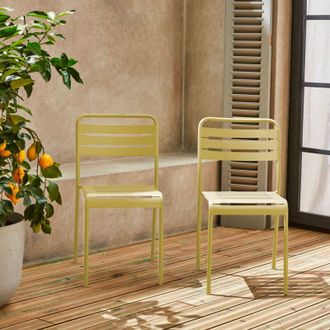 Sweeek Sweeek - Set di 2 sedie da giardino in acciaio