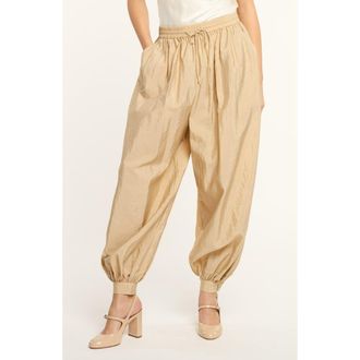 Cinq &agrave; Sept Verne Barrel Leg Pants in Khaki at Nordstrom, Size Xx-Small