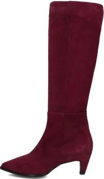 Notre-V Bordeaux Rode Puntige Laarzen - Dames - Laarzen met Hak - Rood - 40 EU - Wol - Schoenen