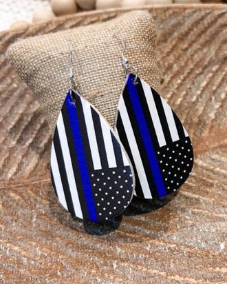 White Label Womens Thin Line Teardrop Earrings In Blue