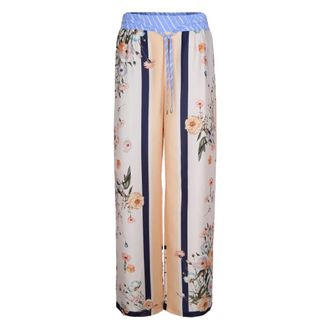 Liu Jo Wide Trousers, female, Multicolor, Size: M Printed Twill Trousers