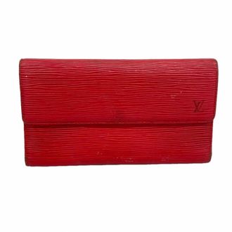Louis Vuitton Castilian Red Long Wallet (Tri-Fold) (Pre-Owned)