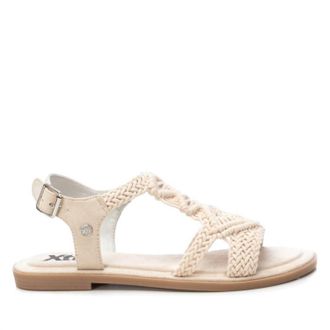 Xti Womens Braided Strap Flat Sandals In Light Beige
